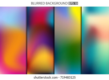 Abstract Creative concept vector multicolored blurred background set. For Web and Mobile Applications, art illustration template design, business infographic and social media, modern decoration.