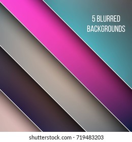 Abstract Creative concept vector multicolored blurred background set. For Web and Mobile Applications, art illustration template design, business infographic and social media, modern decoration.