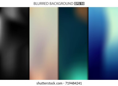 Abstract Creative concept vector multicolored blurred background set. For Web and Mobile Applications, art illustration template design, business infographic and social media, modern decoration.