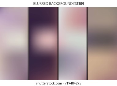 Abstract Creative concept vector multicolored blurred background set. For Web and Mobile Applications, art illustration template design, business infographic and social media, modern decoration.