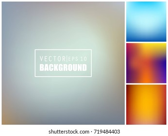 Abstract Creative concept vector multicolored blurred background set. For Web and Mobile Applications, art illustration template design, business infographic and social media, modern decoration.