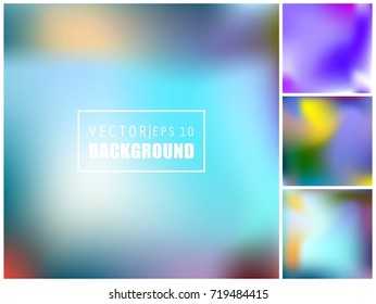 Abstract Creative concept vector multicolored blurred background set. For Web and Mobile Applications, art illustration template design, business infographic and social media, modern decoration.
