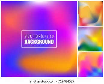 Abstract Creative concept vector multicolored blurred background set. For Web and Mobile Applications, art illustration template design, business infographic and social media, modern decoration.