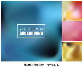 Abstract Creative concept vector multicolored blurred background set. For Web and Mobile Applications, art illustration template design, business infographic and social media, modern decoration.