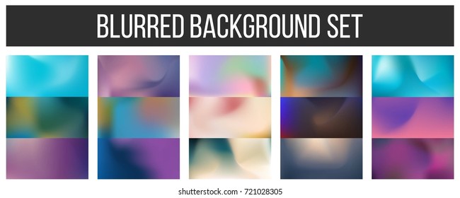 Abstract Creative concept vector multicolored blurred background set. For Web and Mobile Applications, art illustration template design, business infographic and social media, modern decoration.