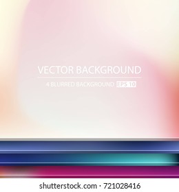 Abstract Creative concept vector multicolored blurred background set. For Web and Mobile Applications, art illustration template design, business infographic and social media, modern decoration.