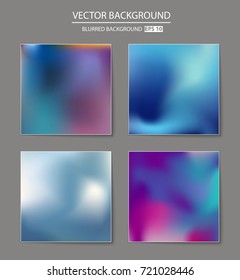 Abstract Creative concept vector multicolored blurred background set. For Web and Mobile Applications, art illustration template design, business infographic and social media, modern decoration.