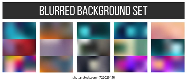Abstract Creative concept vector multicolored blurred background set. For Web and Mobile Applications, art illustration template design, business infographic and social media, modern decoration.
