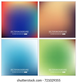 Abstract Creative concept vector multicolored blurred background set. For Web and Mobile Applications, art illustration template design, business infographic and social media, modern decoration.