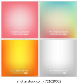 Abstract Creative concept vector multicolored blurred background set. For Web and Mobile Applications, art illustration template design, business infographic and social media, modern decoration.