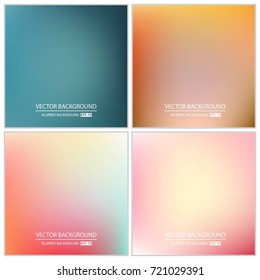 Abstract Creative concept vector multicolored blurred background set. For Web and Mobile Applications, art illustration template design, business infographic and social media, modern decoration.