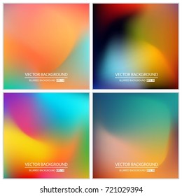 Abstract Creative concept vector multicolored blurred background set. For Web and Mobile Applications, art illustration template design, business infographic and social media, modern decoration.