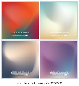 Abstract Creative concept vector multicolored blurred background set. For Web and Mobile Applications, art illustration template design, business infographic and social media, modern decoration.