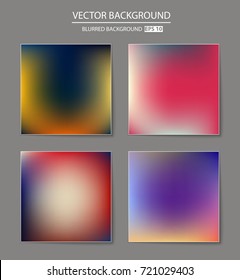 Abstract Creative concept vector multicolored blurred background set. For Web and Mobile Applications, art illustration template design, business infographic and social media, modern decoration.