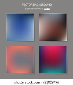 Abstract Creative concept vector multicolored blurred background set. For Web and Mobile Applications, art illustration template design, business infographic and social media, modern decoration.