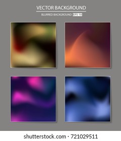 Abstract Creative concept vector multicolored blurred background set. For Web and Mobile Applications, art illustration template design, business infographic and social media, modern decoration.