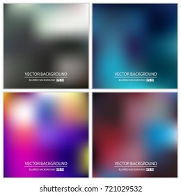 Abstract Creative concept vector multicolored blurred background set. For Web and Mobile Applications, art illustration template design, business infographic and social media, modern decoration.