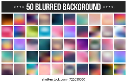 Abstract Creative concept vector multicolored blurred background set. For Web and Mobile Applications, art illustration template design, business infographic and social media, modern decoration.