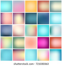 Abstract Creative concept vector multicolored blurred background set. For Web and Mobile Applications, art illustration template design, business infographic and social media, modern decoration.