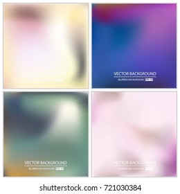 Abstract Creative concept vector multicolored blurred background set. For Web and Mobile Applications, art illustration template design, business infographic and social media, modern decoration.