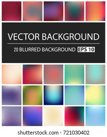 Abstract Creative concept vector multicolored blurred background set. For Web and Mobile Applications, art illustration template design, business infographic and social media, modern decoration.