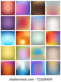 Abstract Creative concept vector multicolored blurred background set. For Web and Mobile Applications, art illustration template design, business infographic and social media, modern decoration.