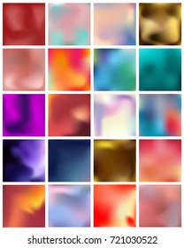 Abstract Creative concept vector multicolored blurred background set. For Web and Mobile Applications, art illustration template design, business infographic and social media, modern decoration.