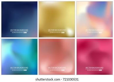 Abstract Creative concept vector multicolored blurred background set. For Web and Mobile Applications, art illustration template design, business infographic and social media, modern decoration.
