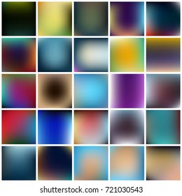 Abstract Creative concept vector multicolored blurred background set. For Web and Mobile Applications, art illustration template design, business infographic and social media, modern decoration.