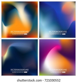 Abstract Creative concept vector multicolored blurred background set. For Web and Mobile Applications, art illustration template design, business infographic and social media, modern decoration.