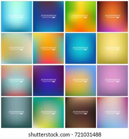 Abstract Creative concept vector multicolored blurred background set. For Web and Mobile Applications, art illustration template design, business infographic and social media, modern decoration.