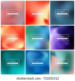 Abstract Creative concept vector multicolored blurred background set. For Web and Mobile Applications, art illustration template design, business infographic and social media, modern decoration.