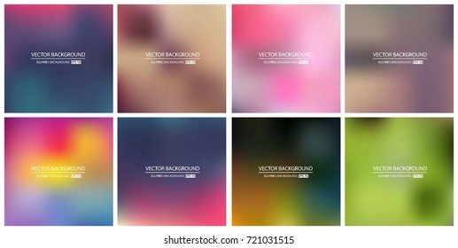 Abstract Creative concept vector multicolored blurred background set. For Web and Mobile Applications, art illustration template design, business infographic and social media, modern decoration.