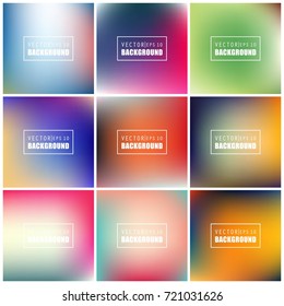 Abstract Creative concept vector multicolored blurred background set. For Web and Mobile Applications, art illustration template design, business infographic and social media, modern decoration.