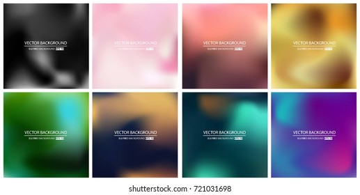 Abstract Creative concept vector multicolored blurred background set. For Web and Mobile Applications, art illustration template design, business infographic and social media, modern decoration.