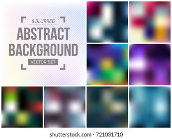 Abstract Creative concept vector multicolored blurred background set. For Web and Mobile Applications, art illustration template design, business infographic and social media, modern decoration.