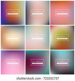 Abstract Creative concept vector multicolored blurred background set. For Web and Mobile Applications, art illustration template design, business infographic and social media, modern decoration.