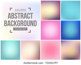 Abstract Creative concept vector multicolored blurred background set. For Web and Mobile Applications, art illustration template design, business infographic and social media, modern decoration.