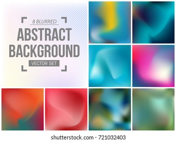 Abstract Creative concept vector multicolored blurred background set. For Web and Mobile Applications, art illustration template design, business infographic and social media, modern decoration.