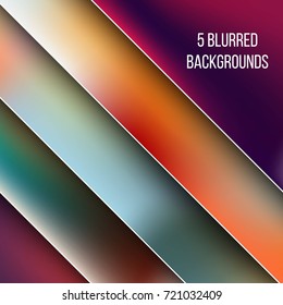 Abstract Creative concept vector multicolored blurred background set. For Web and Mobile Applications, art illustration template design, business infographic and social media, modern decoration.