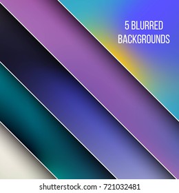 Abstract Creative concept vector multicolored blurred background set. For Web and Mobile Applications, art illustration template design, business infographic and social media, modern decoration.