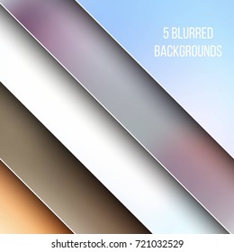 Abstract Creative concept vector multicolored blurred background set. For Web and Mobile Applications, art illustration template design, business infographic and social media, modern decoration.