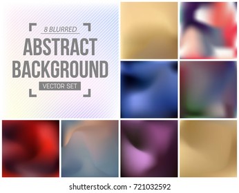 Abstract Creative concept vector multicolored blurred background set. For Web and Mobile Applications, art illustration template design, business infographic and social media, modern decoration.