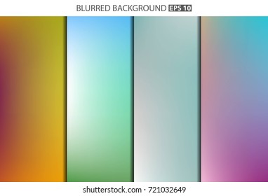 Abstract Creative concept vector multicolored blurred background set. For Web and Mobile Applications, art illustration template design, business infographic and social media, modern decoration.