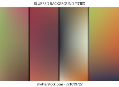 Abstract Creative concept vector multicolored blurred background set. For Web and Mobile Applications, art illustration template design, business infographic and social media, modern decoration.