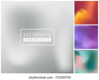 Abstract Creative concept vector multicolored blurred background set. For Web and Mobile Applications, art illustration template design, business infographic and social media, modern decoration.
