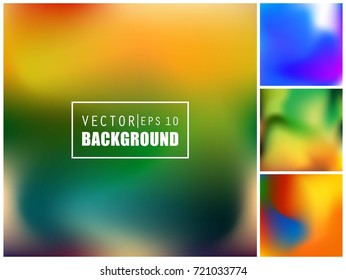 Abstract Creative concept vector multicolored blurred background set. For Web and Mobile Applications, art illustration template design, business infographic and social media, modern decoration.