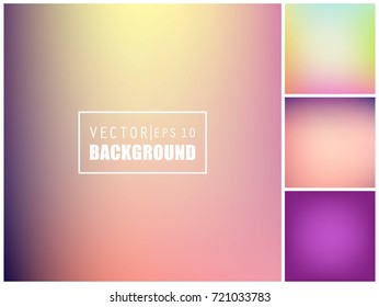 Abstract Creative concept vector multicolored blurred background set. For Web and Mobile Applications, art illustration template design, business infographic and social media, modern decoration.