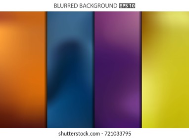 Abstract Creative concept vector multicolored blurred background set. For Web and Mobile Applications, art illustration template design, business infographic and social media, modern decoration.