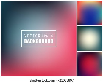 Abstract Creative concept vector multicolored blurred background set. For Web and Mobile Applications, art illustration template design, business infographic and social media, modern decoration.